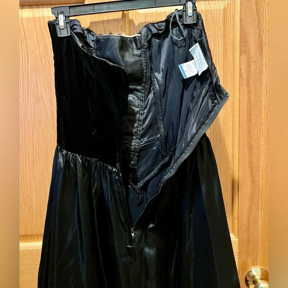 Vintage Gunne Sax Jessica McClintock Strapless Lined Tulle Velvet Sequin Dress - Picture 9 of 16